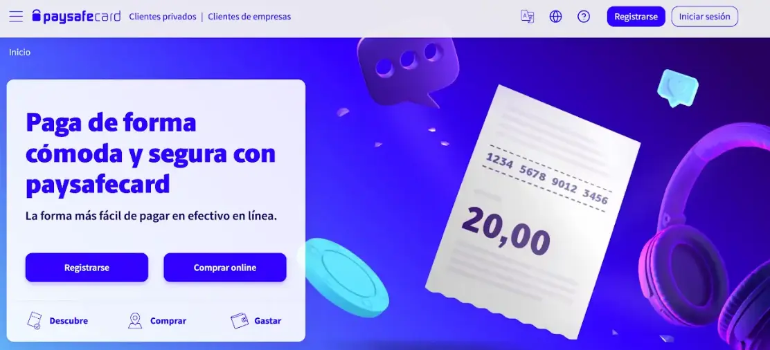Sitio web oficial de Paysafecard sitio web Paysafecard